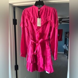 A-Loves-A Elegant Pink Ruffled Dress